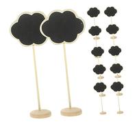 Sosoport 12Pcs Small Wooden Chalkboards Erasable Table Letter Boards for Weddings Parties and Restaurants Decorative Blackboard Signs for Messages and Displays