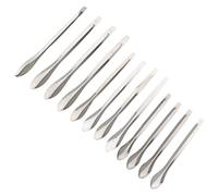 Sosoport 12pcs Stainless Steel Experimental Measuring Spoons Smooth Surface Lab Measure Tools Simple Design Sampling Scoop for Science and Laboratory Use