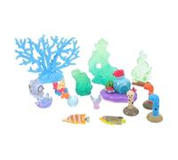 Sosoport 15pcs Mini Resin Ocean Animal Figurine Underwater Marine Creature Decoration For Fish Tank Aquarium Dollhouse Fairy Garden Micro Landscape Accessories