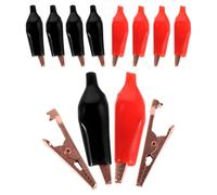 Sosoport 16Pcs Brass Heavy Duty Insulated Alligator Clips Testing Clamps Kit, Large Size Black Red Electrical Battery Jumper Clamps for Circuit Electronics