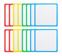 Sosoport 16Pcs Magnetic Dry Erase Labels 6X6Cm Square Whiteboard Markers with Blue, Red, Green, Yellow Borders for Office Classroom Shelf Organization