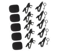 Sosoport 18pcs Mini Metal Wireless Microphone Set 6 Mic Sponge Covers, 6 Tie Clips, and 6 Circle Clips for Lavalier Mic and Recording Accessories