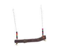 Sosoport 1pc Colorful Wooden Pet Bird Swing Bell and Beads Bite Resistant Play Toy for Parrots and Chickens for Birds to Swing Climb and Explore