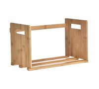 Sosoport 1PC Retractable Desktop Book Holder Modern Bamboo Book Rack for Home Office Organization Space Saving Mini Bookcase for Students and Professionals