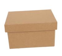 Sosoport 1Pcs Kraft Storage Box with Lid Thickened Document Organizer for Home Office Bedroom Multi Use Handled Storage Container for Files Moving Convenient Packaging