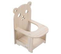Sosoport 1set Hamster Enrichment Toy Miniature Wooden Chair Tray for Hamster Chinchilla Guinea Pig Comfortable Boredom Breaker