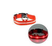 Sosoport 2.5cm Led Pet Collar Nylon Lighted Circular Collar Red Flashing Glow Safety Xl for Night Walking Dogs