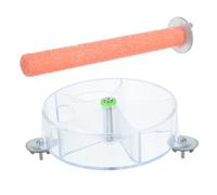 Sosoport 2 Pack Parrot Foraging Wheel Toys Bird Training Feeder Set Stand for Cockatiel Parakeet Random Color