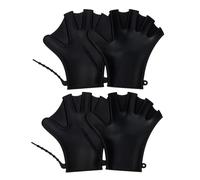 Sosoport 2 Pairs Adjustable Silicone Swimming Gloves Webbed Hand Paddles for Swim Training Non-slip Water Resistance Mitts for Aquatic Exercise Fitness Diving and Water Sports