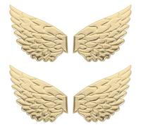 Sosoport 2 Pairs Angel Wings Iron on Patches Decorative Applique Patch Golden Fabric Large Wings Unique Design Comfortable Versatile Use for Garments and Jeans DIY Craft Revitalizing Old