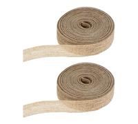 Sosoport 2 Rolls of Natural Jute Decorative Ribbon Packaging Ribbon Made of Synthetic Material, Easy to Carry and Store, Can Be Cut to Length, for Wedding, Party and Home Crafts
