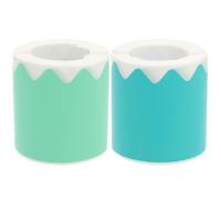 Sosoport 2 Rolls Wear-Resistant Bulletin Board Border Stickers, Colorful Scalloped Classroom Borders for School Decorations, Festival Party Accessories, Blue and Green Trim for Bulletin and