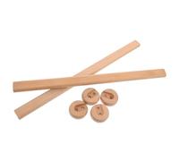 Sosoport 2 Sets Heavy-duty Solid Wood Closet Rod with Flanges Base Wooden Hanging Storage Rail for Clothes Organizer High Weight Capacity Wardrobe Pole for Bedroom Closet