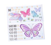 Sosoport 2 Sheets Toddler Growth Chart Height Decal for Kids Room and Nursery Interior Walls with Lovely Butterflies Pattern, PVC Material, No Fading, Convenient to Use Removable Wall