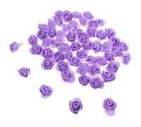 Sosoport 200pcs Artificial Foam Rose Flower Heads Realistic Faux Flowers for Wedding Valentine Day Decor DIY Craft Supplies Purple Fake Rose Head Bouquet Arrangement