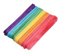 Sosoport 200pcs Wooden Popsicles Sticks DIY Sticks Premium Natural Wood Portable Assorted Colour Craft Supplies for Ice Cream Making