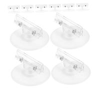 Sosoport 20Pcs Adjustable Label Holder Clips with Large Disc and T-Shape Clips Plastic Price Tag Display Stands for Retail Shelves Merchandise Sign Holders Reusable for Supermarkets and