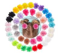 Sosoport 20pcs Chiffon Flower Hair Clips for Girls Toddler Tiny Flower Hair Barrettes Alligator Clips Kids Accessories Multi-color Set