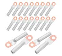 Sosoport 20pcs Copper Wire Lugs Battery Cable Ends Crimp Connectors Eyelets Tubular Ring Terminals for Automotive Electrical Applications High Temperature Tolerance Secure Crimping