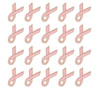 Sosoport 20pcs DIY Garment Patches Breast Cancer Awareness Shaped Patches Pink Polyester Embroidered Simple to Use for Repairing Broken Clothes and Pants