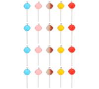 Sosoport 20pcs Lollipop Charms for Jewelry Making Lightweight Plastic and Resin Pendants, Unique Lollipop-shaped Charms for Sweater Chains and Keychains DIY Accessories