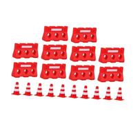 Sosoport 20Pcs Mini Traffic Signs Educational with Traffic Cones Barriers Simulation Roadblocks for Teaching Traffic Safety Awareness
