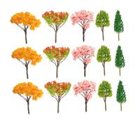 Sosoport 20PCS Miniature Model Trees Plastic Craft Trees for DIY Train Scenery Dollhouse Decor Micro Landscape Accessories with Realistic Textures and Vibrant Colors
