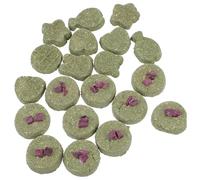 Sosoport 20pcs Natural Grass Chew Biscuits for Rabbits and Guinea Pigs, Mixed Shapes with Purple Sweet Potato, Pet Bunny Chew and Molar Teeth Snacks for Small Animals