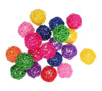 Sosoport 20pcs Parrot Rattan Balls Chew for Birds Safe for Birds and Satisfying Chewing Instinct Beautiful and Attractive Enrichment for Indian Ringneck Parrots and Other Random Color