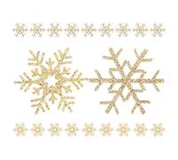 Sosoport 20pcs Snowflake Patches Fabric Patches for Beginners Craft Enthusiasts Golden Color Comfortable Texture Easy to Cut Delicate Style for Hair Accessories and Parties