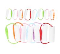 Sosoport 20pcs Waterproof Name Labels for Both Sides Writable Polyester and Plastic Name Tags for Shoes and Keychains, for Daycare and Preschool Use Random Color