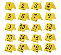 Sosoport 20pcs Yellow Plastic Evidence Markers with Measurement Scale Lightweight Forensic Evidence Tags for Scene Investigation and Collection