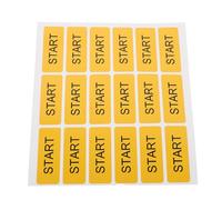 Sosoport 20pcs Yellow Start Label Stickers for Machines Self-adhesive Push Button Start Identification Decals Small English Marker Nameplates for Industrial Equipment Safety