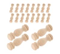 Sosoport 24 Pcs Unfinished Wood Baluster Finials 2.4 Inch Roman Column Spindles for Sturdy Support, Classic Decorative Wooden Stair Balusters for Balconies and Living Spaces