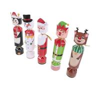 Sosoport 24pcs Folding Paper Christmas Candy Treat Boxes with Cartoon Cracker Pulls Festive Holiday Snack Containers for Party Favors Cookie Packaging and Seasonal Storage