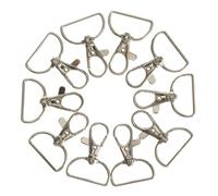 Sosoport 24pcs Lobster Snap Clip Metal Keychain Hooks Classic Stylish Silver D Ring Lobster Clasps Securely Closes Sturdy for DIY Crafts