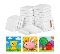 Sosoport 24pcs Oil Painting Frames Canvas Boards with High Tension Strength and Four Wrapped Corners, White Canvas Panels for DIY Painting and Artists