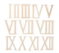 Sosoport 24pcs Wooden Roman Numerals Wooden Letters Ornaments Creative Beige Premium Wood Smooth Sturdy Surface Suitable for Writing Photo Props DIY Projects