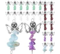 Sosoport 25pcs Angel Pendant Necklace Bracelet Charms Mixed Color Alloy Stone Decorative Not Easy to Break Or Deform Stylish Creative Cartoon Angel Shaped Jewelry Making Charms Random Color