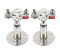 Sosoport 2Pcs 304 Stainless Steel Adjustable Pipe Clamp Brackets Wall and Ceiling Mount Heavy-Duty Tube Clamps for 54-57Mm Pipes with Height Range 50-95Mm Plumbing Support