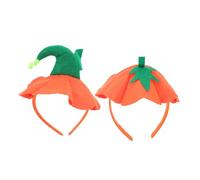 Sosoport 2pcs Adjustable Pumpkin Hat Design Headbands for Women and Family-friendly Halloween Hair Accessories Vibrant Color Retention Multi-occasion Costume Headwear