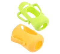 Sosoport 2pcs Anti-Scald Silicone Feeding Bottle Covers Protection Sleeves for Easy to Install Anti-Skid Shockproof Fits Milk Bottles