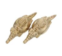 Sosoport 2pcs Antique Brass Cabinet Handles Set - Turtle and Crocodile Animal Drawer Pulls - Retro Coastal-Themed Brass Knobs for Furniture and Kitchen Cabinets, Natural Finish