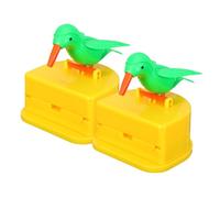 Sosoport 2pcs Bird Toothpick Holder Compact Push-type Automatic Dispenser with Whimsical Design Portable One-handed Use for Kitchen Dining and Outdoor Picnics