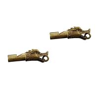 Sosoport 2pcs Brass Dragon Head Shape Dog Whistle Survival Camping Sports Training Whistle for Outdoor Hiking Activities