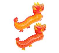 Sosoport 2pcs Cartoon Dragon Balloon Decorations Adorable Foil Balloons for Chinese Year Party Vibrant Orange Red Dragon Design for Celebrations and Photo Props