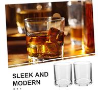 Sosoport 2pcs Clear Acrylic Drinking Glasses Unbreakable Whiskey Tumblers Stackable Reusable Cups for Beer Water Cocktails Kitchen Poolside Patio Dishwasher Safe