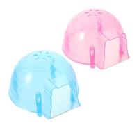 Sosoport 2pcs Cooling Mini Hut for Small Pets and Bunny, Plastic Hamster Summer Cool House with Adorable Design, Safe for Pet Use, Bedroom Decor for Hamster