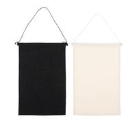Sosoport 2pcs Cotton Canvas Pin Holder Banner Set, Black and Beige Pin Display Wall Hanging Organizer for Brooches and Badges, Jewelry Storage Flag Suitable for Home and Boutique Display
