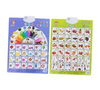 Sosoport 2pcs Educational Posters for Toddlers Boys and Girls Audio Learning Chart Bilingual Chinese English